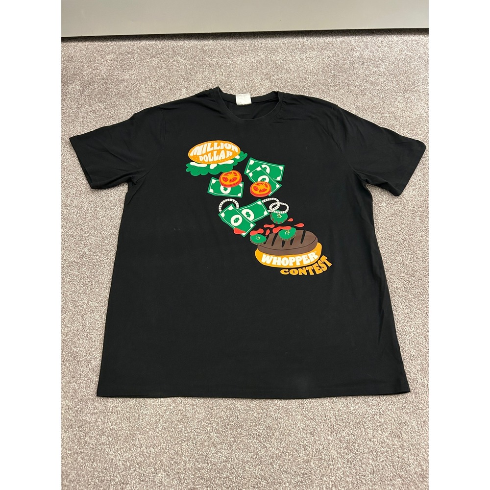Burger King T-Shirt Mens 2XL Black Excellent Million Dollar Whopper Contest 2023